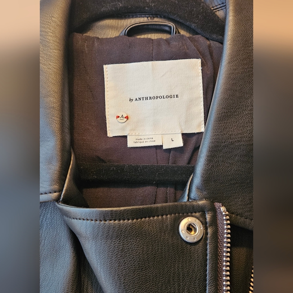 Anthropologie Black Leather Vest - Picture 6 of 6